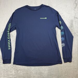 Vineyard Vines Shirt Men’s Medium Blue Performance Long Sleeve Outdoor Sport